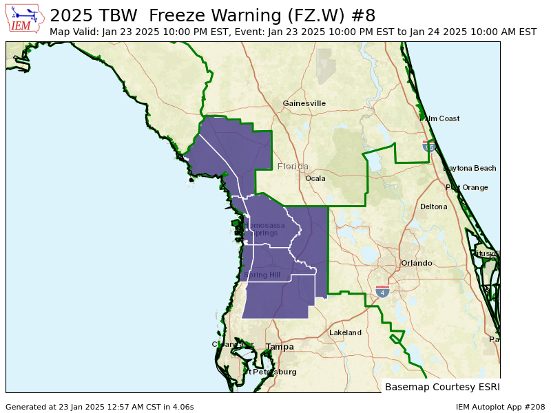 LimWeather's tweet photo. #FreezeWarning for N W-C #Florida esp #CedarKey,#Chiefland,#Thevillages,#Brooksville,#SpringHill,#CrystalRiver,#WesleyChapel,#StLeo,#Zephyrhills,#DadeCity #wxx #Wxtwitter #flwx #TampaBay #winterwx #LevyCounty #CitrusCounty #SumterCounty #HernandoCounty #pascocounty https://t.co/xrwkpFm38f