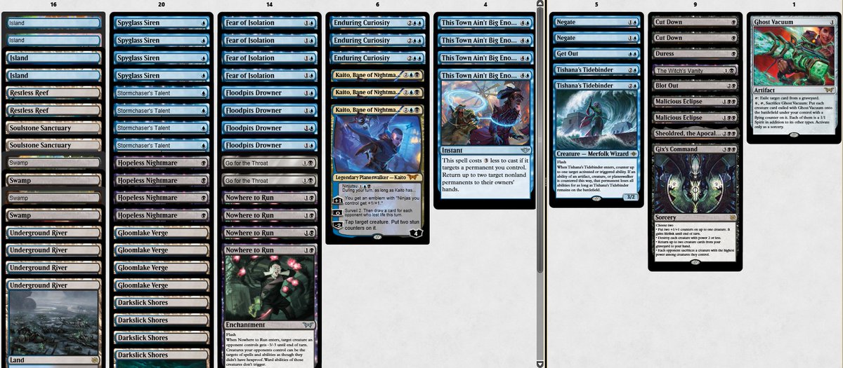 Split standard challenge with dimir bounce, just copied the latest version of <a href="/OafMcNamara/">Scott McNamara</a> and followed the sb guide. Lost against two esper pixie so not sure if i'm playing badly the match or the deck is not favored in the mirror but won against it in the top 4 so cant complain.