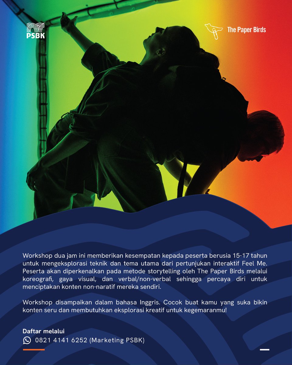 PSBK_Jogja's tweet photo. Buat anak muda usia 15-17 tahun yang suka bikin konten bermanfaat dan butuh inspirasi untuk mengeksplorasi kreativitas, kamu juga bisa ikut Workshop Feel Me yang difasilitasi langsung oleh The Paper Birds. 

Daftarnya di sini https://t.co/oCcQhSK3c5 https://t.co/fppcyF0yR4