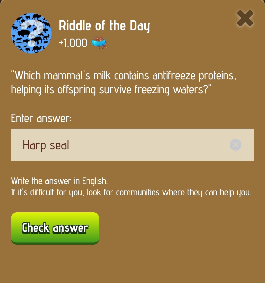 techmasternayan's tweet image. 🦒 Zoo Rebus of the Day (23 January)

➡️ Rebus of the Day
✅ CODE : caribou

➡️ Zoo Riddle of the Day
✅ CODE : Harp Seal

*Zoo emoji
🦒
-If you add an emoji to your first or last name, you will receive 1,500 rewards.

Get started with ZOO quickly.
#techmasternayan
#zoo