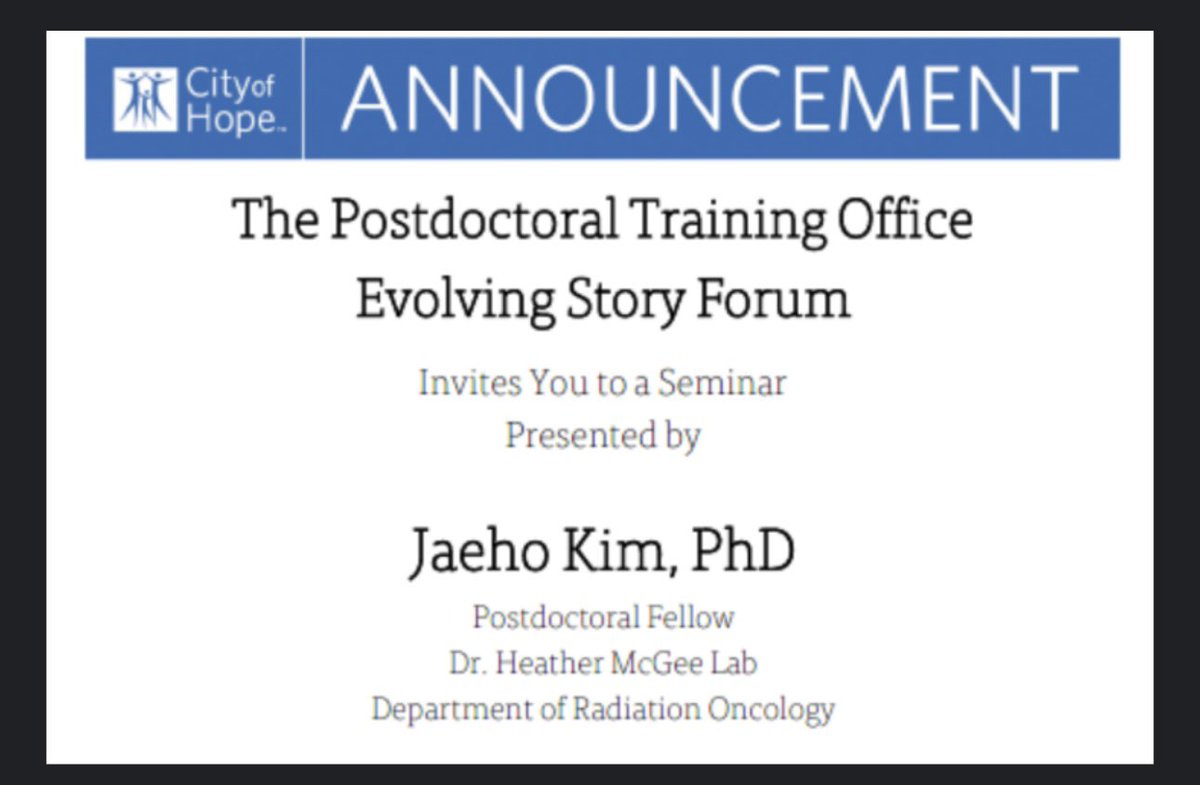 Heather McGee, MD PhD (@hmcgeemdphd) on Twitter photo So proud of Jaeho Kim for giving an outstanding presentation at City of Hopeās āEvolving Storyā Research Seminar Series today!! All of his hard work is paying off! #ProudPI <a href="/COH_RadOnc/">City of Hope - Department of Radiation Oncology</a> So proud of Jaeho Kim for giving an outstanding presentation at City of Hopeās āEvolving Storyā Research Seminar Series today!! All of his hard work is paying off! #ProudPI <a href="/COH_RadOnc/">City of Hope - Department of Radiation Oncology</a>