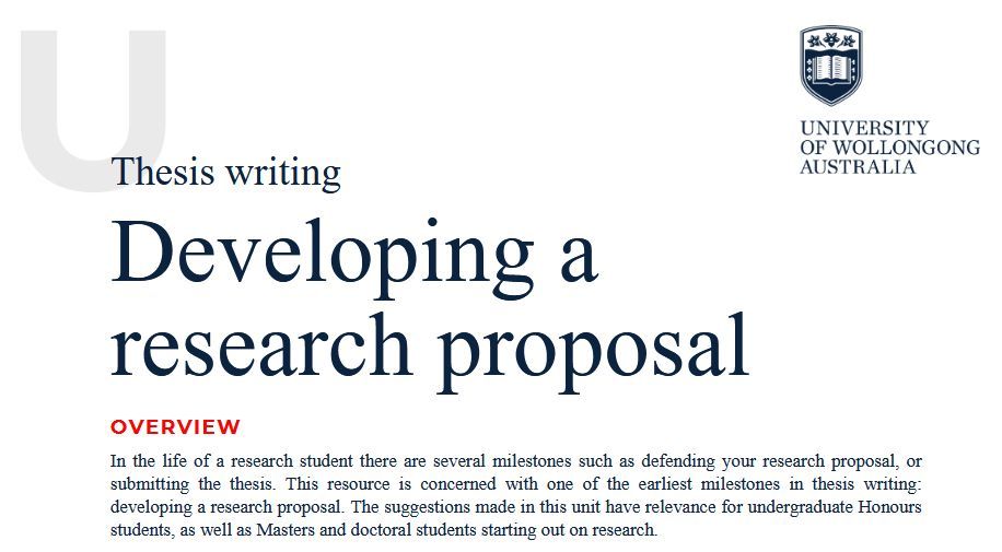 #ResearchResources A free guide from University of Wollongong <a href="/uow/">UOW</a> about how to write a research proposal. buff.ly/42p5USm  #PhDchat