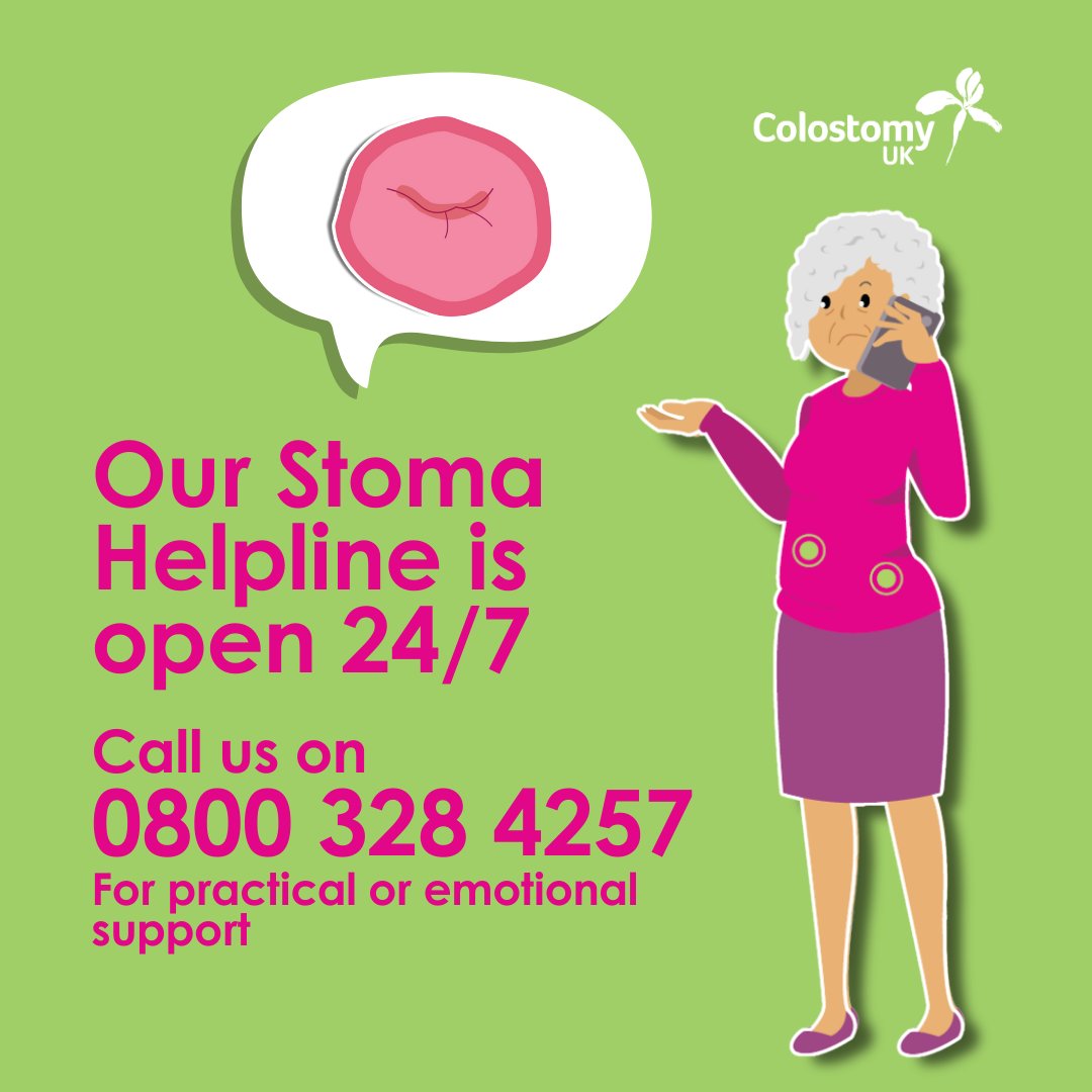 Our #Stoma helpline is open 24/7 on 0800 328 4257 📞
If you're looking for practical or emotional support, or just want someone to listen, call one of our trained volunteers anytime, night or day 💜

#colostomy #urostomy #ileostomy