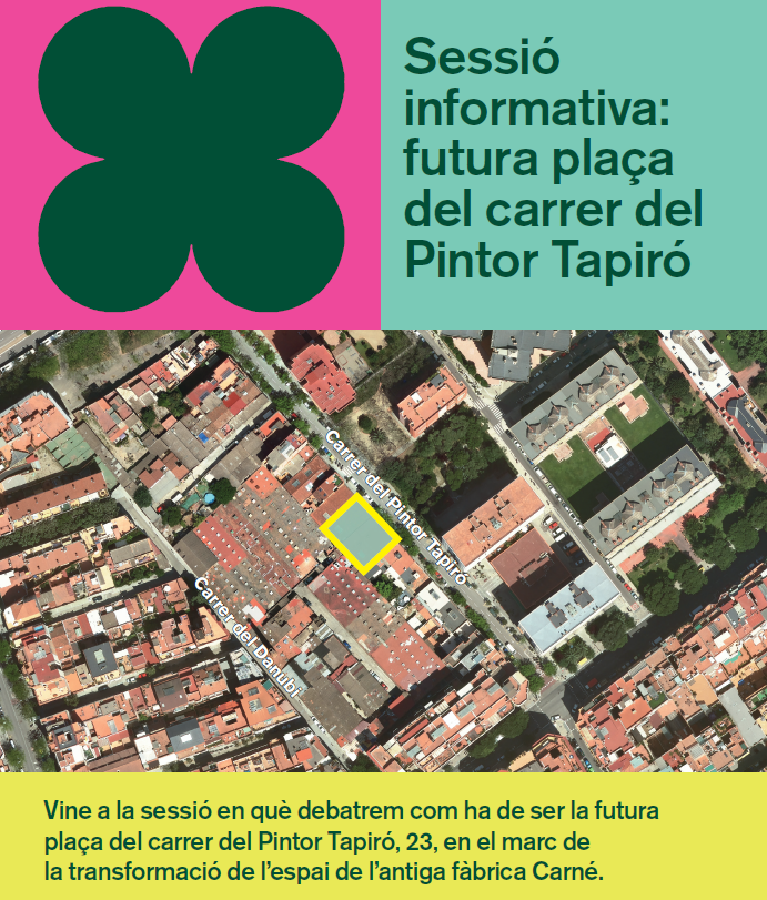 Al número 23 del carrer del Doctor Tapiró, a <a href="/BCN_LesCorts/">Les Corts</a>, farem una nova plaça.

Vine avui dijous, 23/01, a la sessió en què debatrem com ha de ser aquest nou espai!

🗓️ 23/01, 18 h
📍 Centre Cívic Joan Oliver “Pere Quart” (c. Comandant Benítez, 6)

ℹ️ ajuntament.barcelona.cat/lescorts/ca/no…