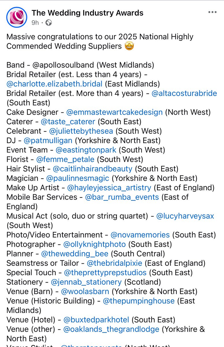 We are absolutely thrilled that both the winner &amp; runner up for National Celebrant of the year 2025 are FPC trained celebrants (that’s now 6 out of 8 National winners trained with us! 🎉) Huge CONGRATULATIONS to Vicky Griffiths (Wales) &amp; Juliette Williams (Lyme Regis) you rock
