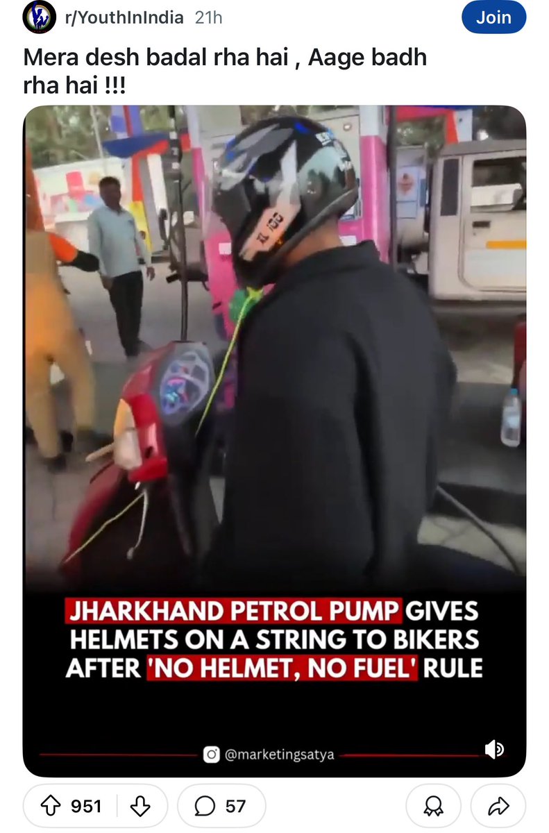 Man!! India is not for beginners.
Helmet with string attached just to get your bike fuelled ⛽️ 

#Jharkhand #India #ideaswithoutlimits