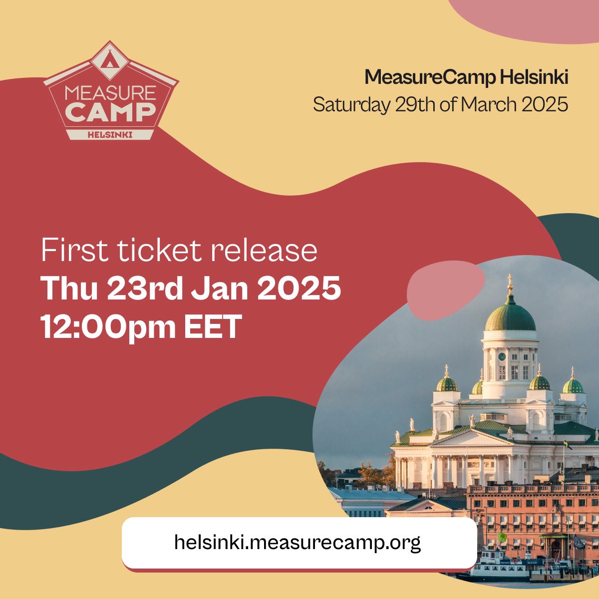 First tickets available today at 12:00 (EET)! Get yours here: helsinki.measurecamp.org/registration/