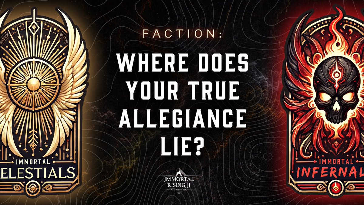 Where does your true allegiance lie? ⚔️

Are you ready to pick a side, or will you be left in the shadows of uncertainty?

The Factions are calling, and the battle lines are already drawn. . .

Enter now to find out: discord.gg/immortalrising2