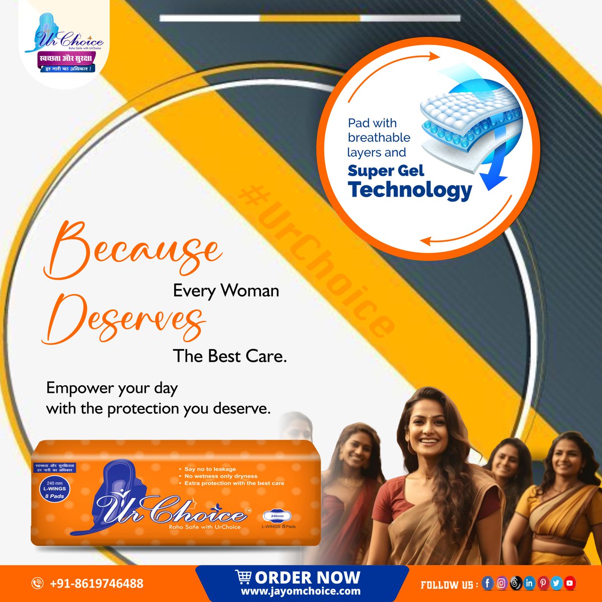 ChoiceJayom's tweet photo. Because Every Woman Deserve the Best Care. Empower your day with the protection you deserve.
Order Now: https://t.co/gblO2YehBY
#urchoice #womensupportingwomen #UnstoppableYou #StayConfident #WomensHealth #StayProtected #SanitaryPads #sanitarypadsindia #PeriodProtection #SkyForce https://t.co/kXYKnwPrcF