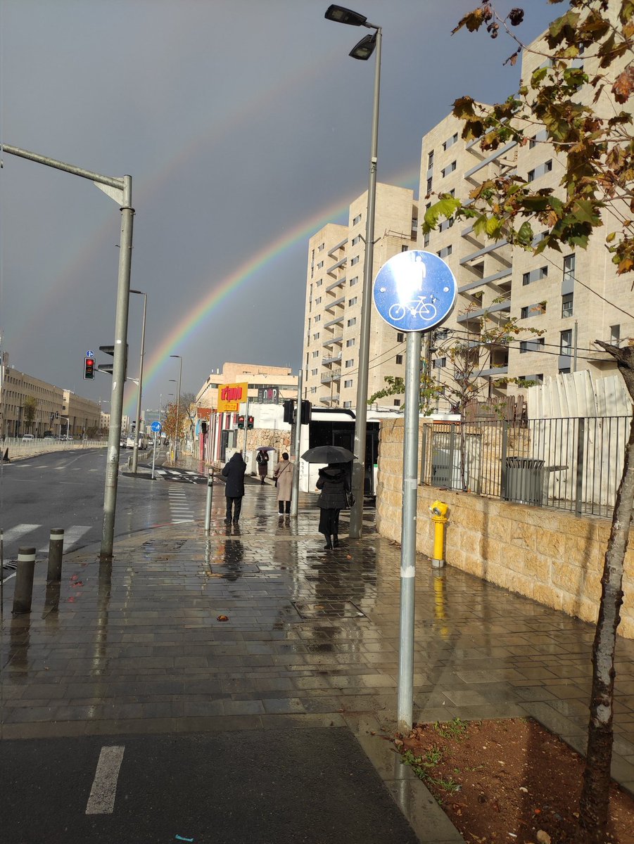 MichaelNLerner's tweet photo. #Rainbow in rainy #Jerusalem #Israel https://t.co/aMf8YjvUS1