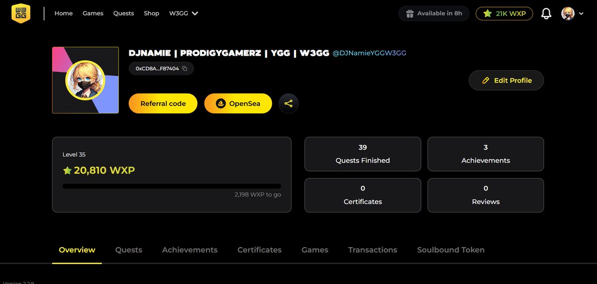 DJHeart3's tweet image. Join me in W3GG&apos;s Quest campaign!
Use my referral code: W3GG9e34P3
app.w3gg.io/?ref=W3GG9e34P3
and let&apos;s get those rewards together.
@YieldGuild
@w3ggofficial
#YGGGAPS8 #minturw3key