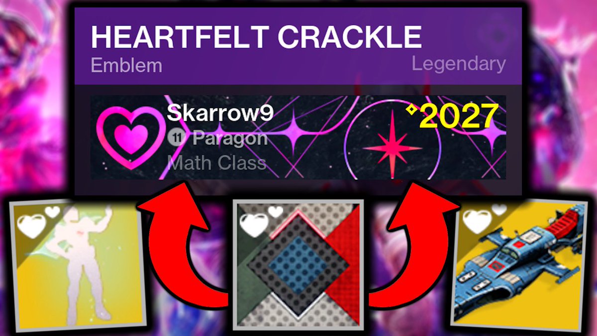 Skarrow9's tweet image. How to get the beautiful HEARTFELT CRACKLE emblem!

There is also a new cell-shaded sparrow, a crazy new shader, and even more emblems up for grabs!

 youtube.com/watch?v=h9-tJJ…