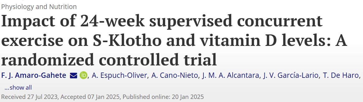doctorneyro's tweet photo. #Notime x group interaction neither in #SKlotho nor in #25OHvitaminD plasma levels. 

Results show that #24weeks of supervised concurrent #exercisetraining does not induce significant #changes on S-Klotho and #VitD independently of the #exerciseintensity.

https://t.co/zIclX5xMdE https://t.co/PYpAp8k3qQ