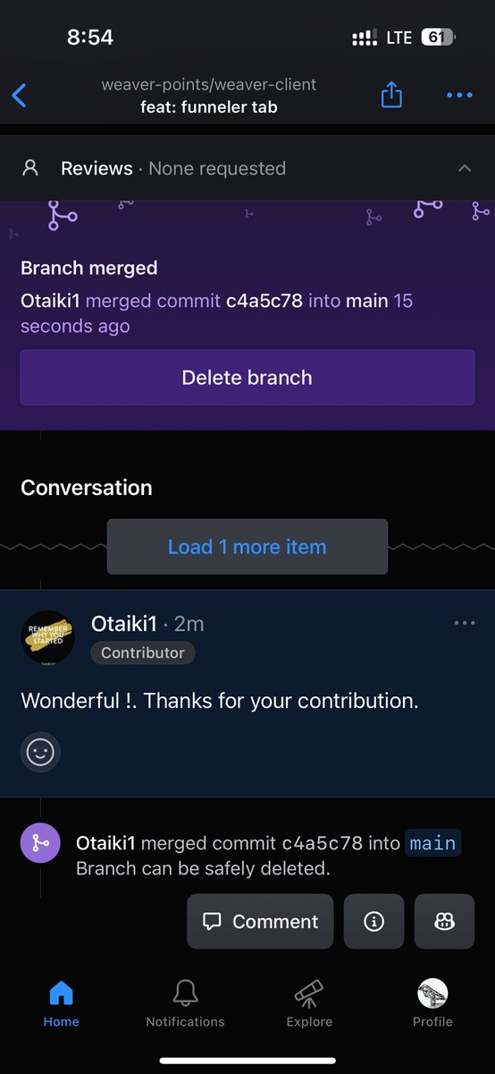 oshioke_salaki's tweet photo. My first PR just got merged on the @weaver_HQ project at #ODBoost! @OnlyDust_com @blumebee_ @Blockheaderweb3 . More to comeππ₯π₯ https://t.co/vQ87CRWWqV