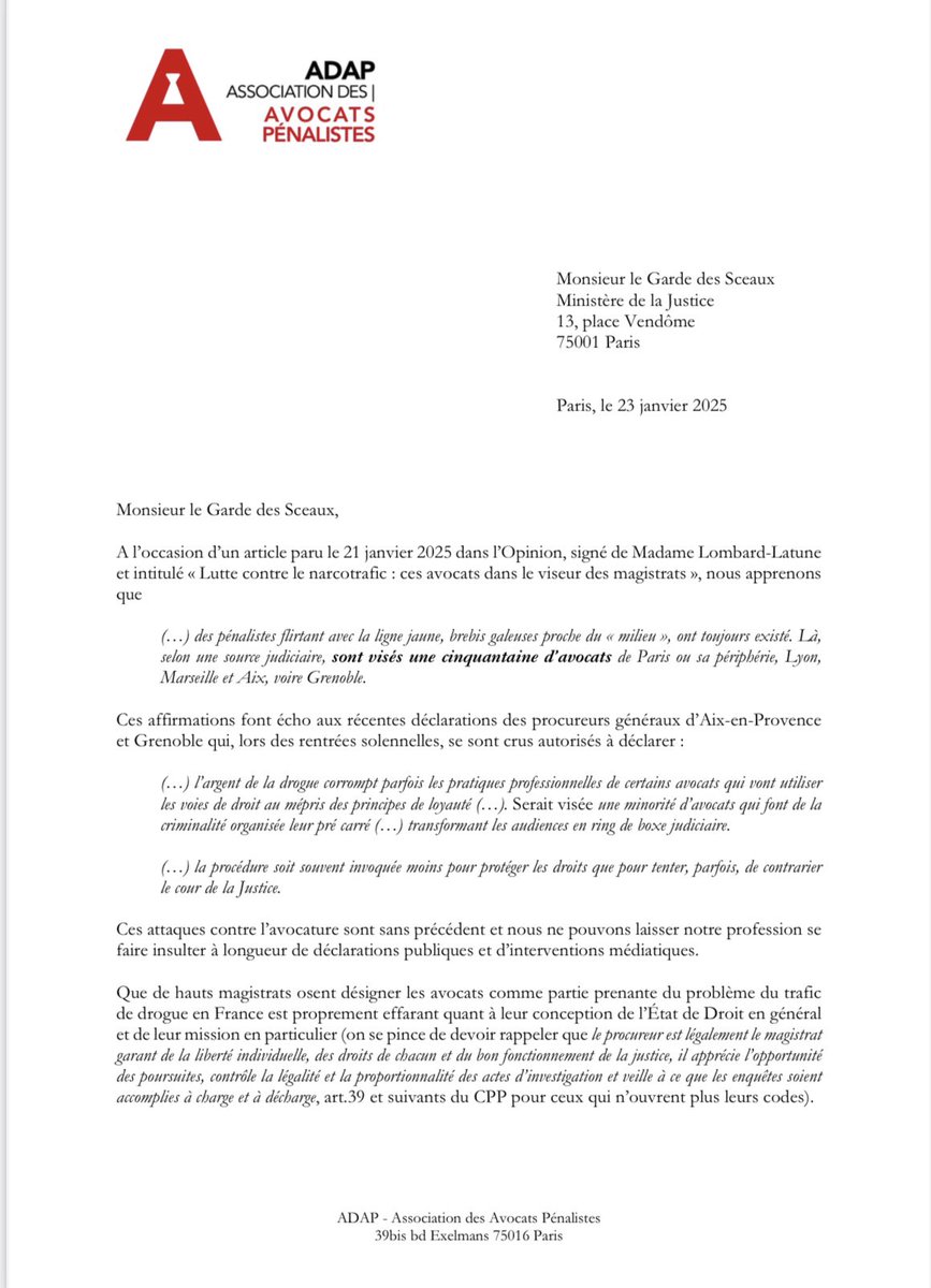 Association des Avocats Pénalistes tweet media