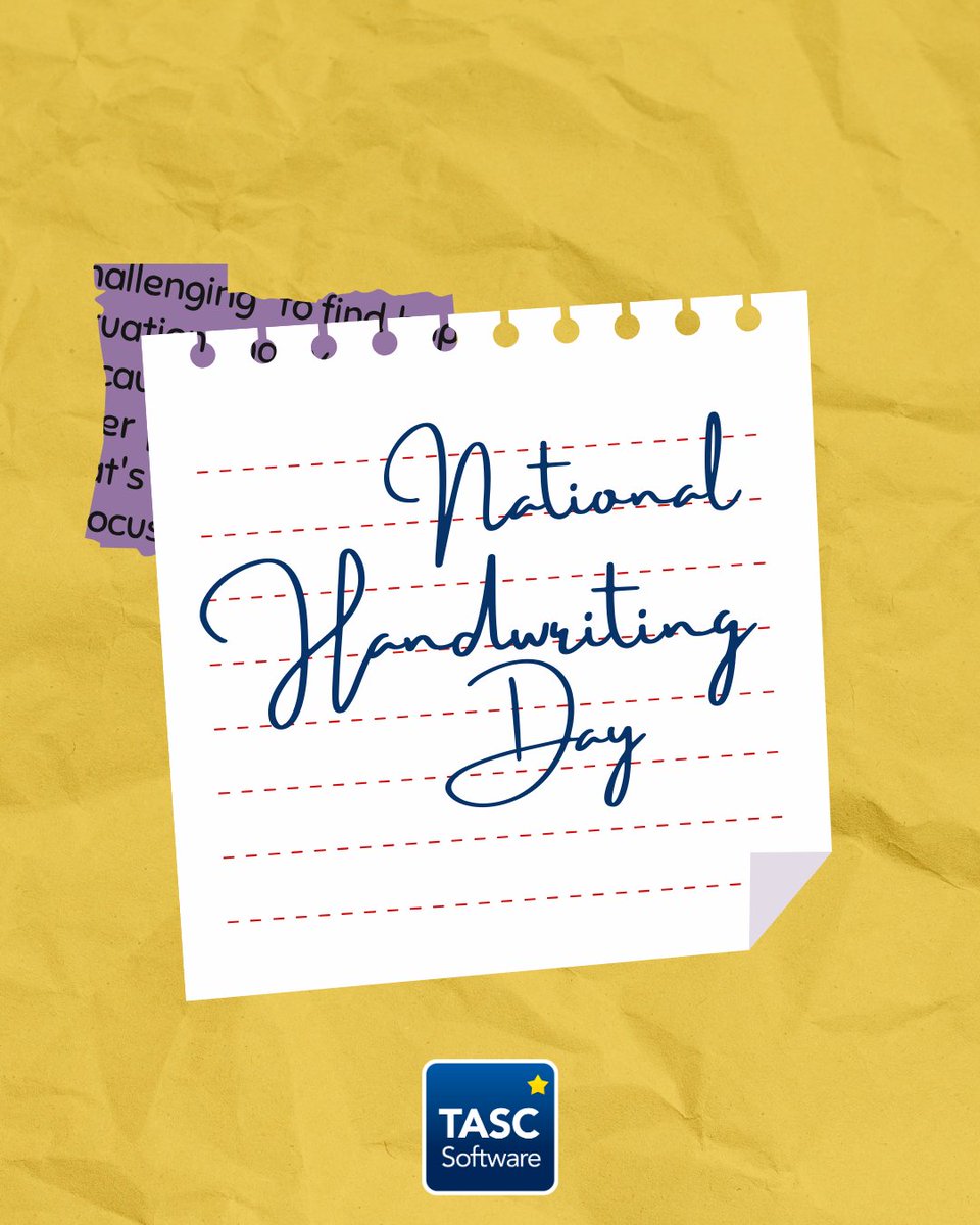 TASCsoftware's tweet image. ✍️ National Handwriting Day is the perfect opportunity to highlight the importance of handwriting in your school.

🖊️ Research shows that handwriting helps with memory retention, focus, and learning. It’s a skill that continues to be valuable, even in a digital world.
