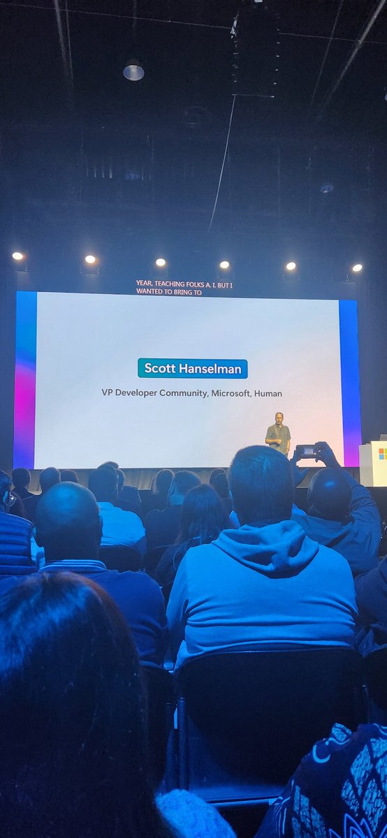 ryanfolstersa's tweet photo. @shanselman on stage at #MicrosoftAITourSouthAfrica Loved his comment 'Artificial Intellegence is Artificial, the real intelligence is all of us' https://t.co/6uoYnnq51O