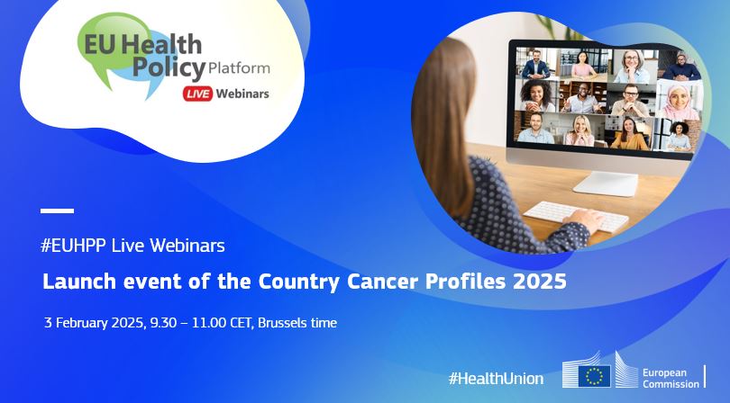 🎗️Ahead of #WorldCancerDay join our webinar on the European Cancer Inequalities Registry.
Celebrating the launch of the 2025 Country Cancer Profiles, find out key data on cancer prevention &amp; control across the EU.
Register now:
europa.eu/!vbrJFB
#EUCancerPlan #HealthUnion