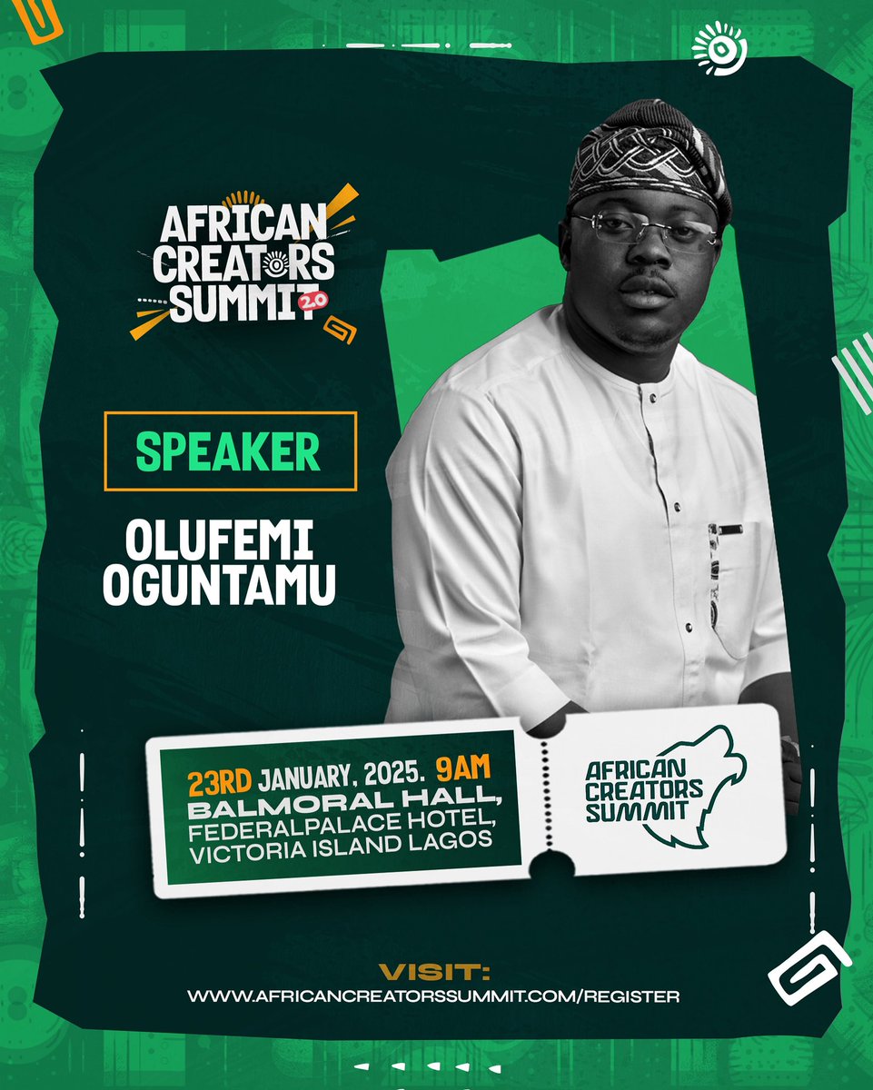 Today, I will be speaking at the African Creators Summit 2.0 alongside brilliant minds, to discuss how creators and stakeholders should structure the industry for maximum growth. 
Let’s shape the future together! 
#ACS2025 
#AfricanCreatorsSummit2025 
#TheUpAndDownFellow