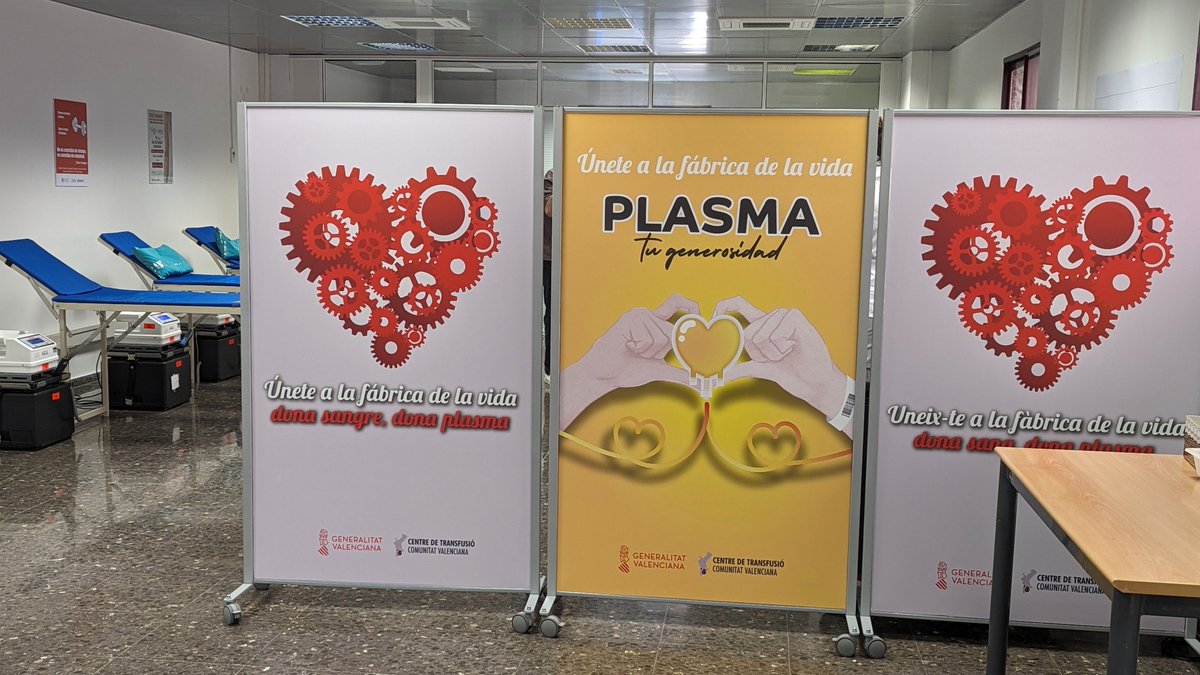 Donació de sang <a href="/UPV/">Universitat Politècnica de València</a>
📅 dijous #22febrer
🏥Centre de Salut Laboral Juana Portaceli
🕢10:00-19:00 hores

👉Si tens 18 anys i peses més de 50 quilos 𝒑𝒐𝒕𝒔 𝒔𝒆𝒓 𝒖𝒏 𝒅𝒆𝒍𝒔 𝟔𝟓𝟎 𝒅𝒐𝒏𝒂𝒏𝒕𝒔 𝒒𝒖𝒆 𝒉𝒖𝒊 𝒏𝒆𝒄𝒆𝒔𝒔𝒊𝒕𝒆𝒎 per a #SalvarVides