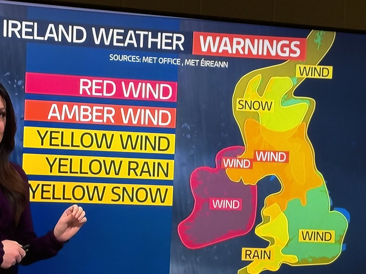 Storm Eowyn only interested in taking the 26 Counties by the looks of it. 💨