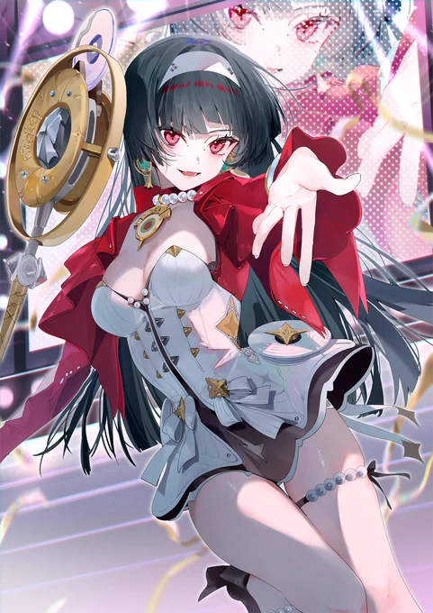 【#アストラアート イラスト公開】ステージで輝くアストラ、その魅力は無限大!見ているだけで心が躍ります!イラストは  様より頂きました。#ゼンゼロ #アストラ 