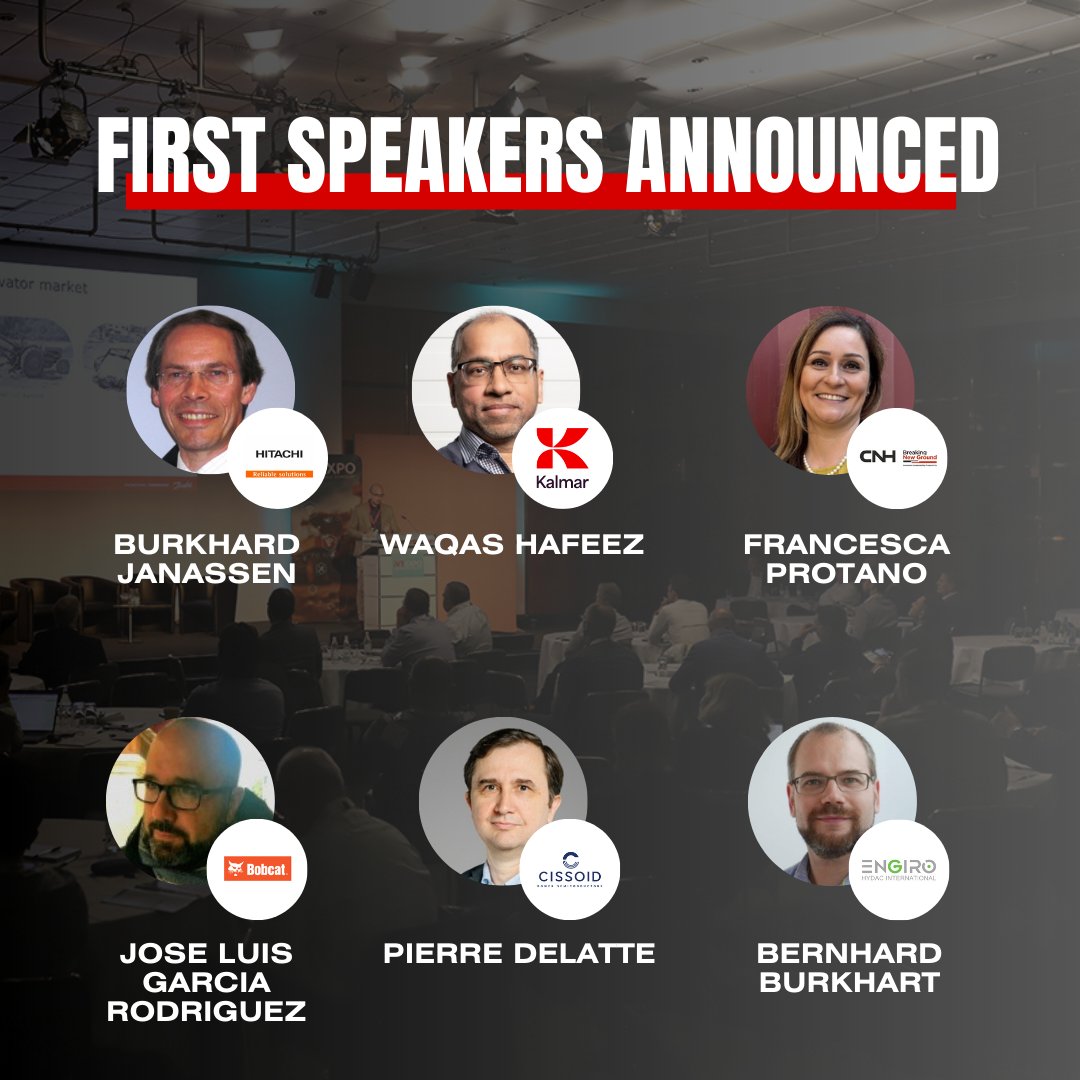 📢 FIRST SPEAKERS ANNOUNCED

From <a href="/HitachiCME/">Hitachi Construction</a> , <a href="/Kalmarglobal/">Kalmar</a> , <a href="/CNHIndustrial/">CNH</a> , <a href="/BobcatCompany/">Bobcat Company</a> , CISSOID Power Semiconductors &amp; Engiro HYDAC International.

Want to join them? Deadline for speaker submissions extended to Jan 31!

Submit your proposal: bit.ly/3Ozd1PD