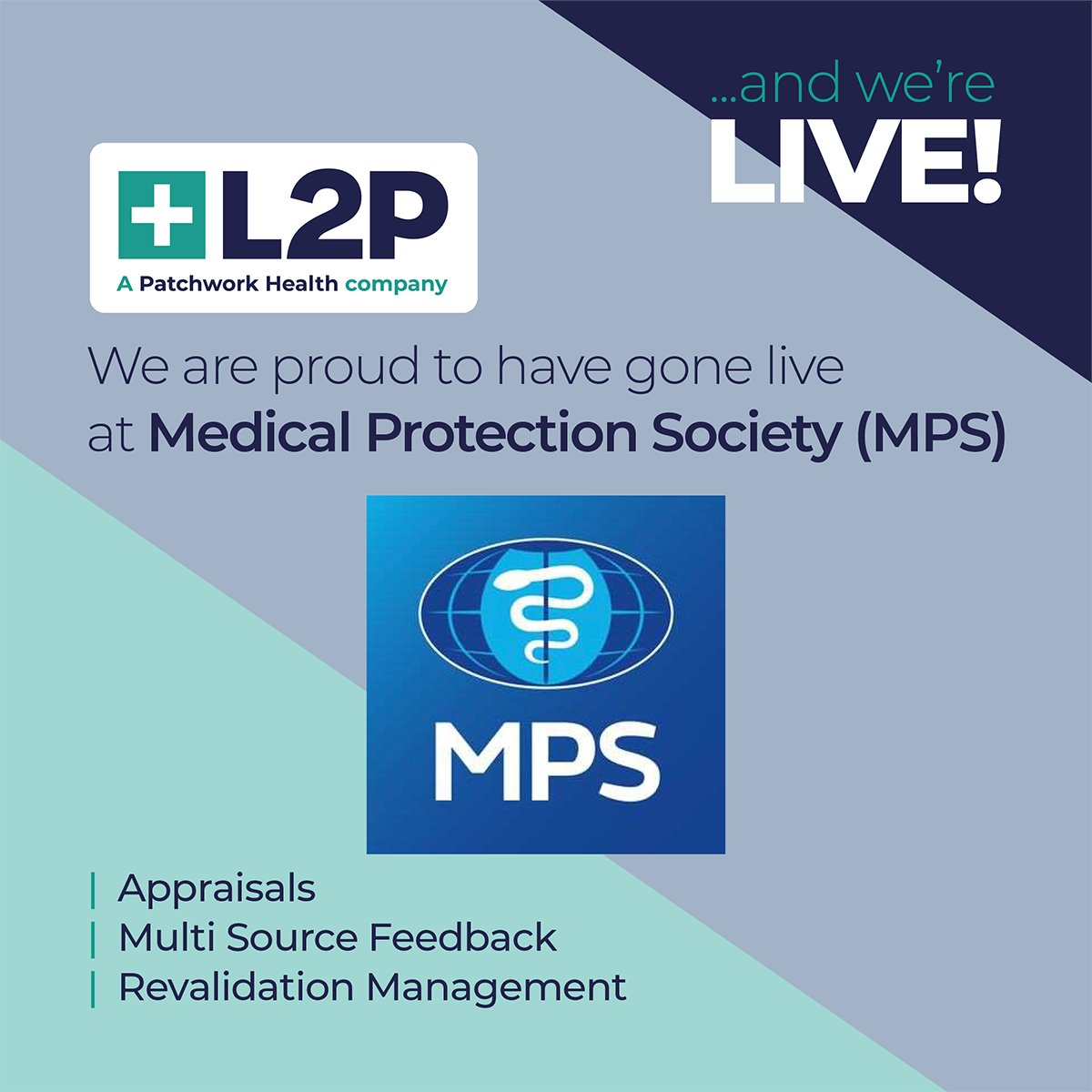 L2P Enterprise (@l2penterprise) on Twitter photo <a href="/L2pEnterprise/">L2P Enterprise</a> Ltd. is delighted to be live with #medicalappraisals, #multisourcefeedback, and #revalidation management systems at Medical Protection Society (MPS)
We focus only on your success...........rapidly.
#nhs #nhsworkforce #l2p #medicalappraisals #nhsdigital <a href="/L2pEnterprise/">L2P Enterprise</a> Ltd. is delighted to be live with #medicalappraisals, #multisourcefeedback, and #revalidation management systems at Medical Protection Society (MPS)
We focus only on your success...........rapidly.
#nhs #nhsworkforce #l2p #medicalappraisals #nhsdigital