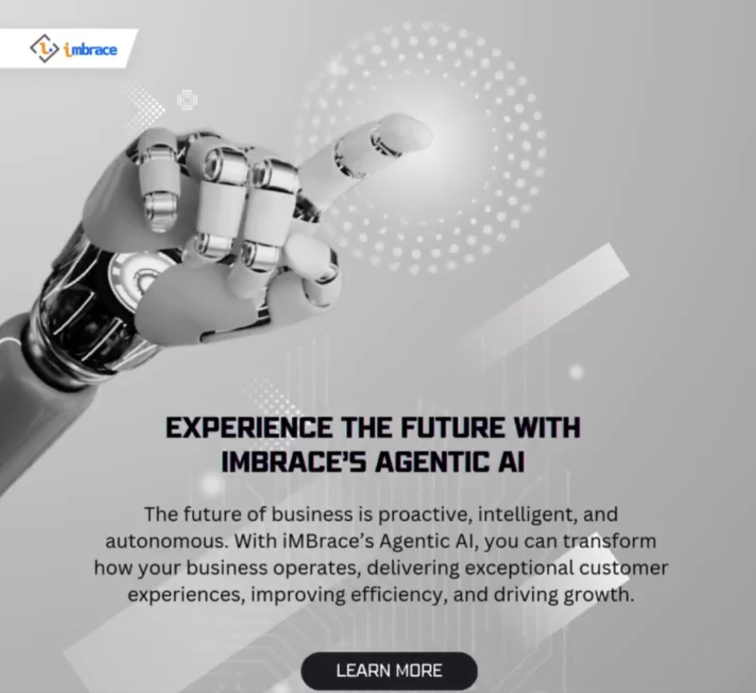iMBrace_'s tweet photo. Ready to embrace the power of Agentic AI? Discover how iMBrace can revolutionize your business today! 🚀

Visit us today! https://t.co/dnoSgYTfqp

#AIReports #agenticai #AI #socialmedia #socailmediamarketing #SalesAutomation #MarketingAutomation #Sales #Marketing #AI https://t.co/HW3eznXl8K
