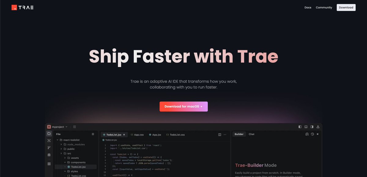 ByteDance enters the AI coding race 🚀
Their new IDE competitor trae.ai looks promising - curious how it stacks up against Cursor
Link: trae.ai