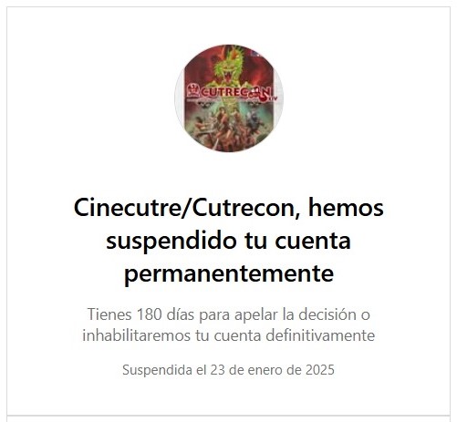 cinecutre's tweet image. 👋🏽 ADIÓS, INSTAGRAM (de momento) 💩

Por motivos que no alcanzamos a comprender, nos han suspendido la cuenta de Instagram; estamos apelando la decisión, por supuesto. Seguimos por aquí, en Facebook, e iremos aumentando actividad en Bluesky (@cinecutre.bsky.social).