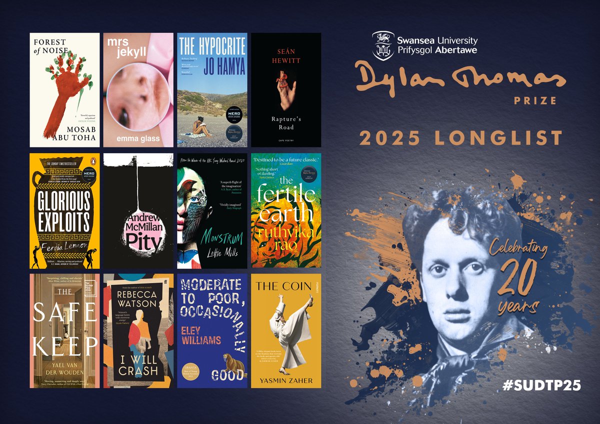dylanthomprize (@dylanthomprize) on Twitter photo 📚 THE 2025 LONGLIST 📚
We are thrilled to unveil the 12 titles that make up this year's <a href="/SwanseaUni/">Swansea University</a> Dylan Thomas Prize longlist.
What a depth of incredible global talent! 😮#SUDTP25
PRESS RELEASE 📰: bit.ly/SUDTP25Long 📚 THE 2025 LONGLIST 📚
We are thrilled to unveil the 12 titles that make up this year's <a href="/SwanseaUni/">Swansea University</a> Dylan Thomas Prize longlist.
What a depth of incredible global talent! 😮#SUDTP25
PRESS RELEASE 📰: bit.ly/SUDTP25Long