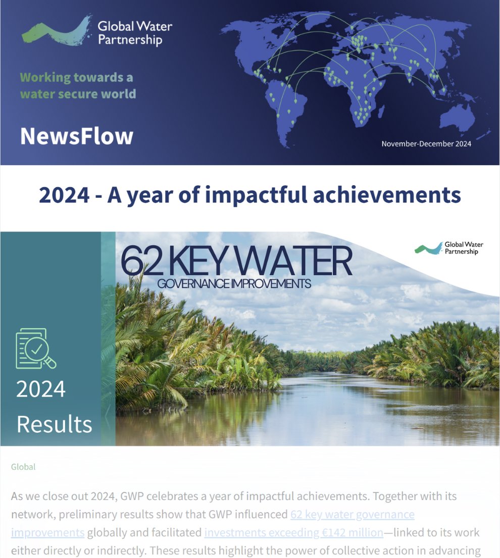 GWPnews's tweet image. 💧 GWP NewsFlow for November and December

In this issue, find some of GWP’s preliminary results for 2024, and highlights such as:

👉 GWP’s #drought expertise highlighted at UNCCD #COP16
👉 Climate-smart growth and investments in Sri Lanka

&amp;amp; much more! 👉bit.ly/42pb7Jy