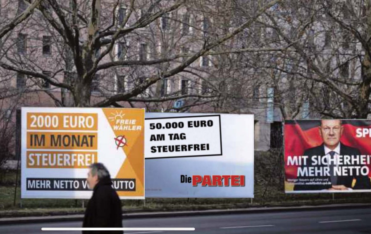 Die PARTEI Frankfurt (@dieparteiffm) on Twitter photo Mehr #Netto vom #Brutto kann jeder. Und warum, <a href="/FREIEWAEHLER_BV/">FREIE WÄHLER</a> nur 2000€? Wer kann davon leben? Nur <a href="/DiePARTEI/">Die PARTEI 🪣</a> sorgt für #Reichtum und hat die lukrativsten #Versprechen aller #Politikanbieter. Wer #Geld will hat bei der #Bundestagswahl nur eine #Wahl: <a href="/DiePARTEI/">Die PARTEI 🪣</a> Mehr #Netto vom #Brutto kann jeder. Und warum, <a href="/FREIEWAEHLER_BV/">FREIE WÄHLER</a> nur 2000€? Wer kann davon leben? Nur <a href="/DiePARTEI/">Die PARTEI 🪣</a> sorgt für #Reichtum und hat die lukrativsten #Versprechen aller #Politikanbieter. Wer #Geld will hat bei der #Bundestagswahl nur eine #Wahl: <a href="/DiePARTEI/">Die PARTEI 🪣</a>