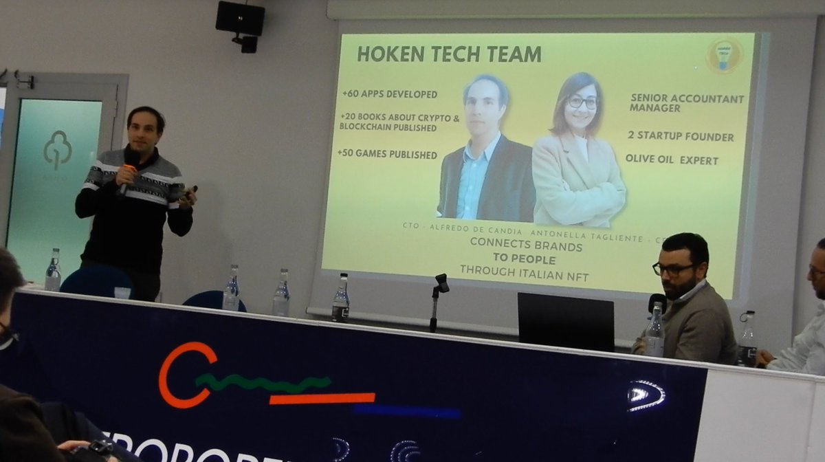 AlfredodeCandi1's tweet image. An incredible tech day at PugliaTech event, where we presented our #startup #HokenTech and what we do from #NFT, to #web3 videogame (also for #GameBoy) and #luxurywatch authentication with #TrustWatch