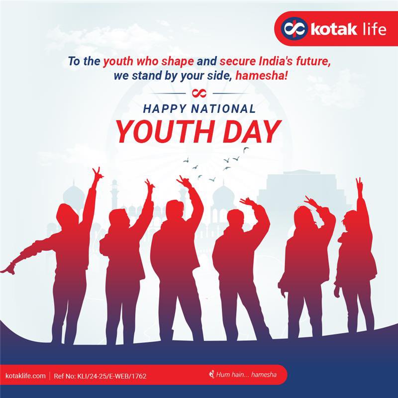 To the young visionaries who dream big and shape tomorrow, the future is always within your reach, and we are with you every step of the way, hamesha!!

T&amp;C: bit.ly/3Xej2Fp

#NationalYouthDay #FutureLeaders #SecureFuture #KotakLife