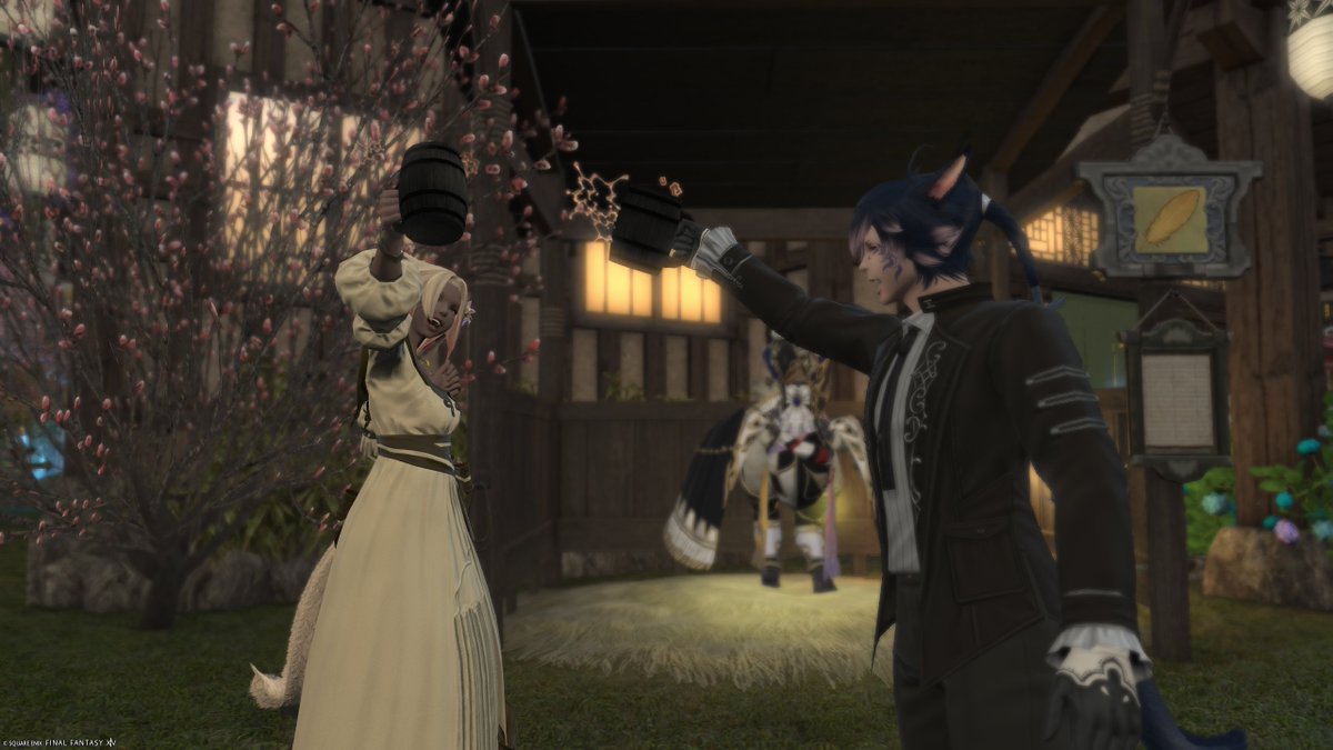 Lunaquietness's tweet photo. #FF14 #FF14SS #FC_Link
マスターと新年会!
乾杯エモート良いですね https://t.co/k7mSta8r6m