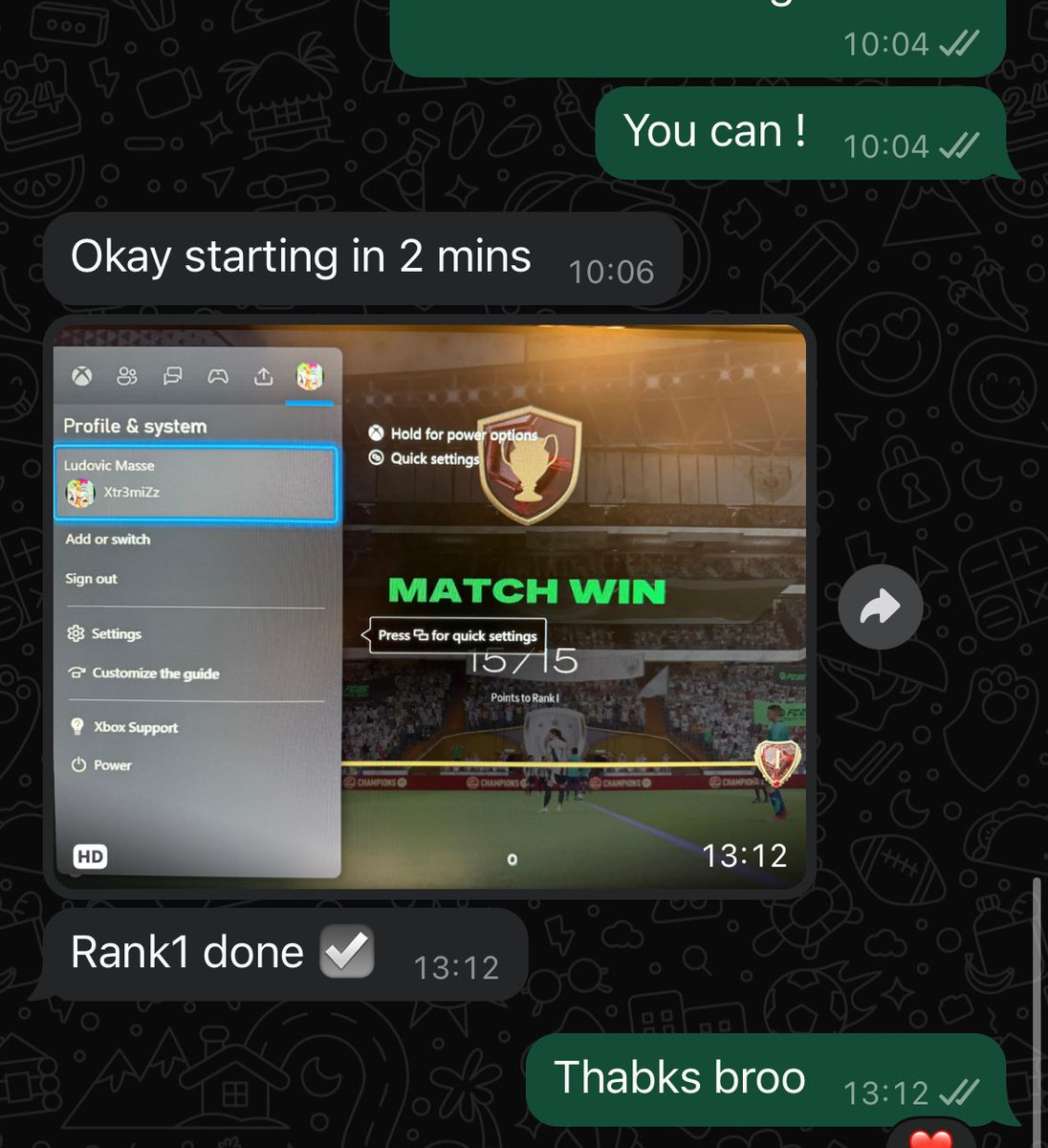 Revente_FC's tweet photo. 🥇 rang 1 
🔥 une première pour ce client sur XBOX 

Comme vous le voyez jamais déçu avec nous ahaha les rangs 1 garanti 💯 https://t.co/7kuUpgcuxT