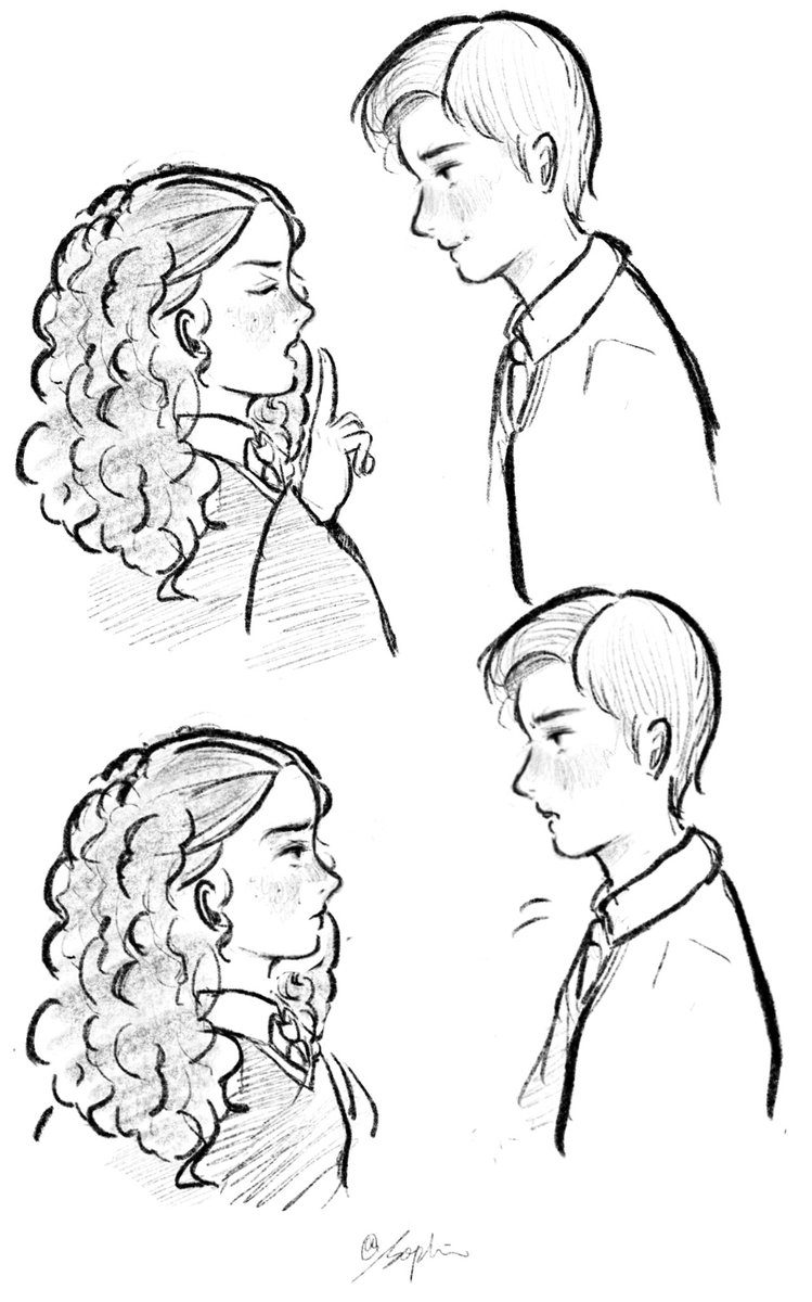 그러니까 그게 아니라니까. 
이 부분에선 네가 틀렸다고 말포이.
잠깐
방금 웃었어?
내가 웃기니? 

드디어 미쳤군 그레인저.
내가 언제 웃었다고 그래?

#드레헤르
#dramione