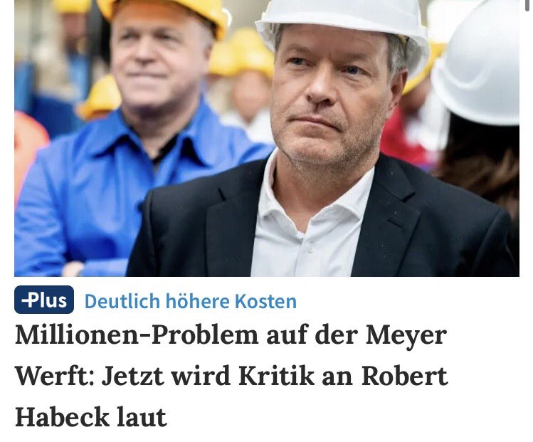 mf_hamburg's tweet image. #Habeck hat es offenbar versäumt, die Mitglieder des Haushaltsausschusses des Bundestages darüber zu informieren, dass bei der Rettung der #MeyerWerft offenbar ein weiteres Finanzloch von 185 Mio EUR übersehen wurde. Die Mitglieder haben es aus der Zeitung erfahren.

Unfassbar!