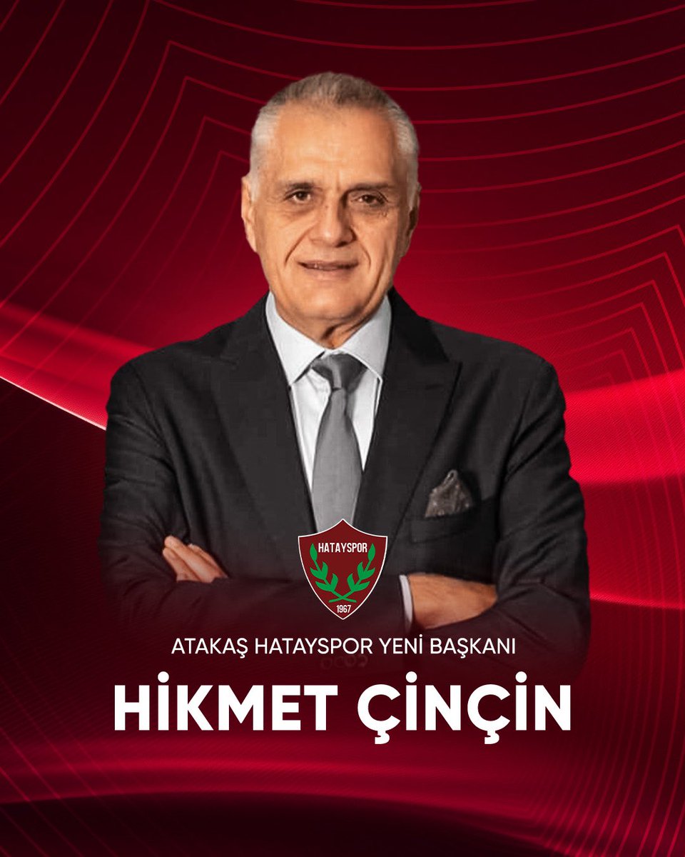 Atakaş Hatayspor’umuzun yeni Başkanı Sn. Hikmet Çinçin bey ve Yönetim kurulu üyelerine hayırlı olsun dileklerimizi sunar, yeni görevlerinde başarılar dileriz. <a href="/HikmetCincin/">Hikmet Çinçin</a> #hatay #hagiad #hatayspor <a href="/Hatayspor_FK/">Hatayspor</a>