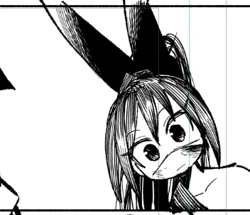 コマ外から覗き込んでくるサムライ 