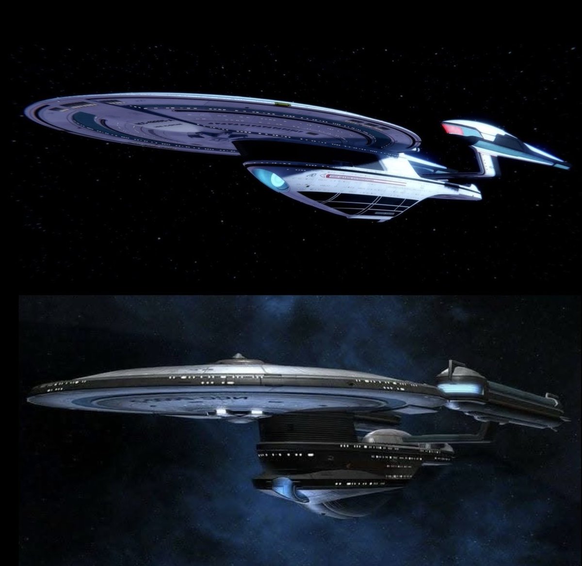 startrek_ships's tweet image. The original #ExcelsiorClass vs ExcelsiorIIClass 

Credit: Tully Quinn #STO &amp;amp;  Sean Wirges on FB