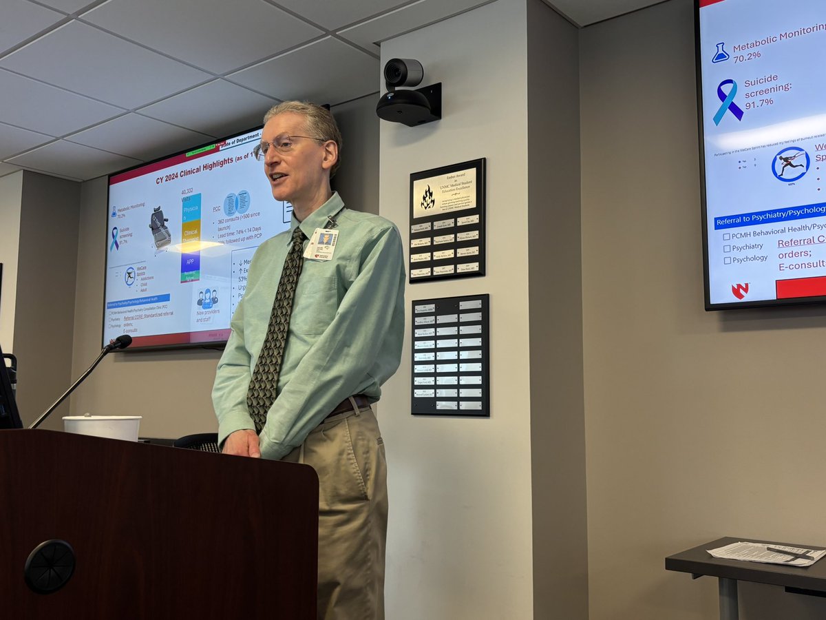 Always uplifting to hear from inspiring <a href="/unmcpsychiatry/">UNMC Department of Psychiatry</a> leaders on the highlights of our work in every mission area. 

From clinical care to research, education to community engagement, we go so much further when we are moving in the same direction! 🌱