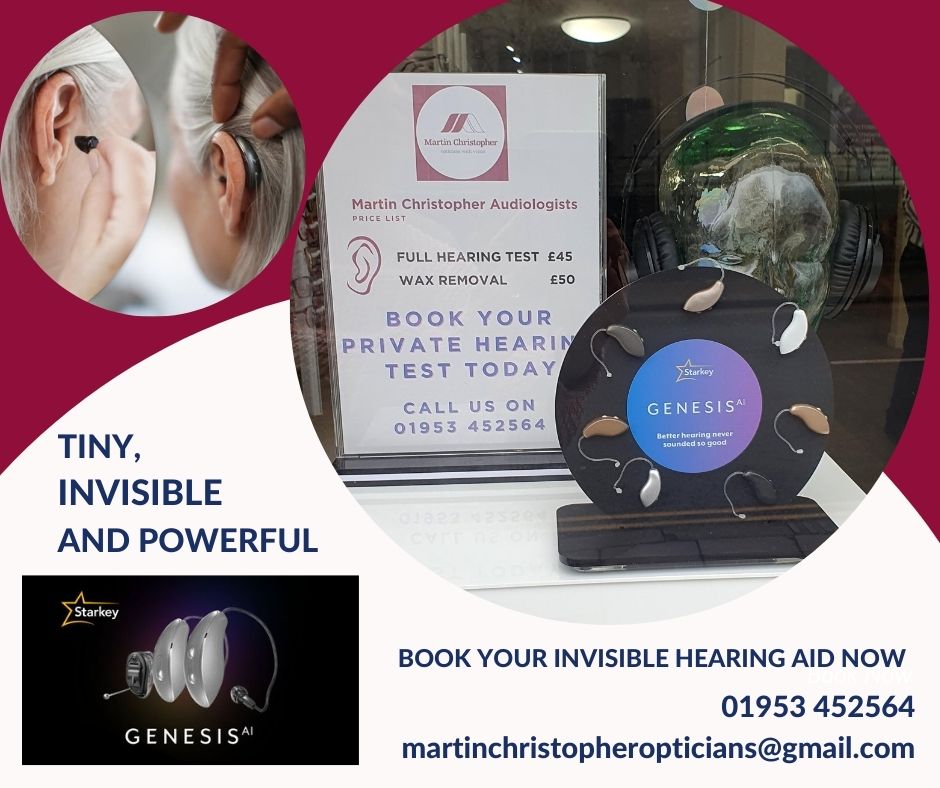 Thank you once again for this lovely Google review.
"Have used Martin Christopher as my optician for the last 6 years. Excellent service. I have just brought my hearing aids from them as they set up a new audiology practice. A much needed local service. Don't hesitate to use it"