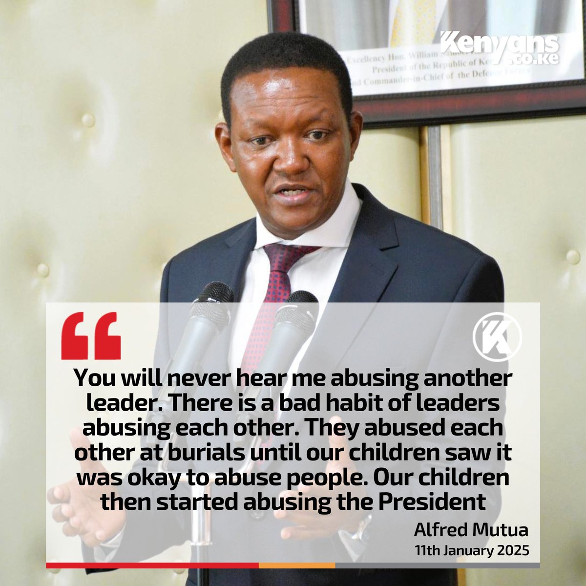 Kenyans's tweet photo. Leaders abused each other at burials until our children saw it was okay to abuse people - Alfred Mutua https://t.co/f4jI9GlL97
