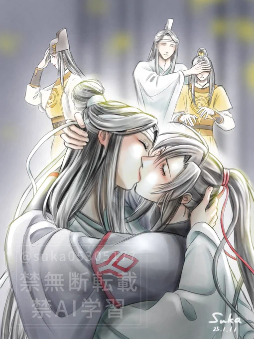 ラジドラ3期13話 原作翻訳版では曖昧に描かれてたけどラジドラははっきりガッツリチューしてたね #魔道祖師 #忘羨