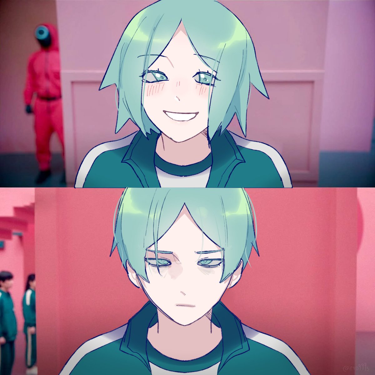 end999s's tweet image. phos as that gihun meme
#housekinokuni_fanart #SquidGame2