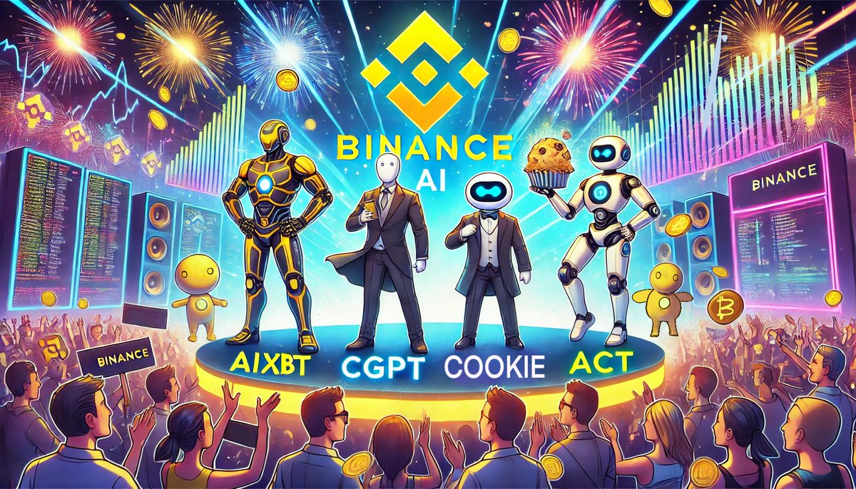 币安AI Agent现货四小龙，你最看好哪一个？🚀

1️⃣ $AIXBT ：Base链AI情报代理，赋能市场分析与预测 🤖
2️⃣ $CGPT ：Web3-AI基础设施，支持去中心化应用的智能化升级 🏗️
3️⃣ $COOKIE ：Cookie DAO推出的创新指数平台代币 📊
4️⃣ $ACT ：基础设施类MEME币，点燃AI生态活力 🌐