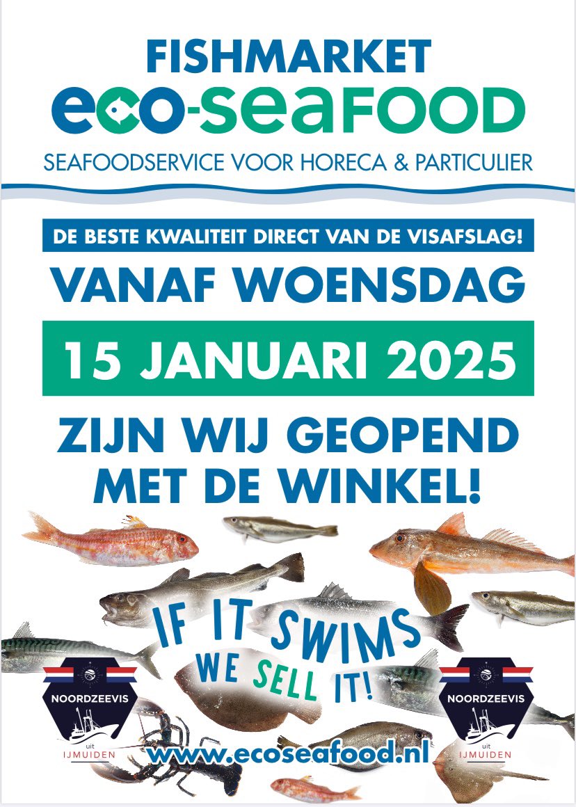 ecoseafood's tweet photo. #Ecoseafood betrekt woensdag 15 januari het nieuwe bedrijfspand Halkade 48 te #IJmuiden - Haven alwaar we de #FishmarketEcoseafood openen. Zie onze openingstijden.U bent van harte welkom! https://t.co/QwqIhuWqDU